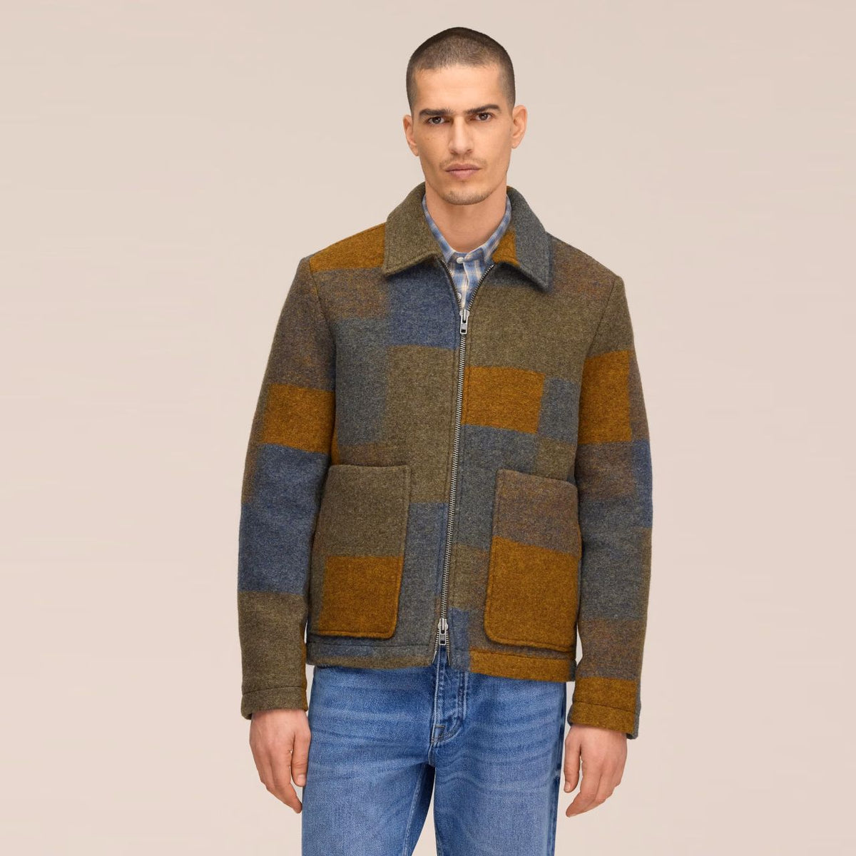 NN.07 Gael Overshirt Bruin/Donker Groen