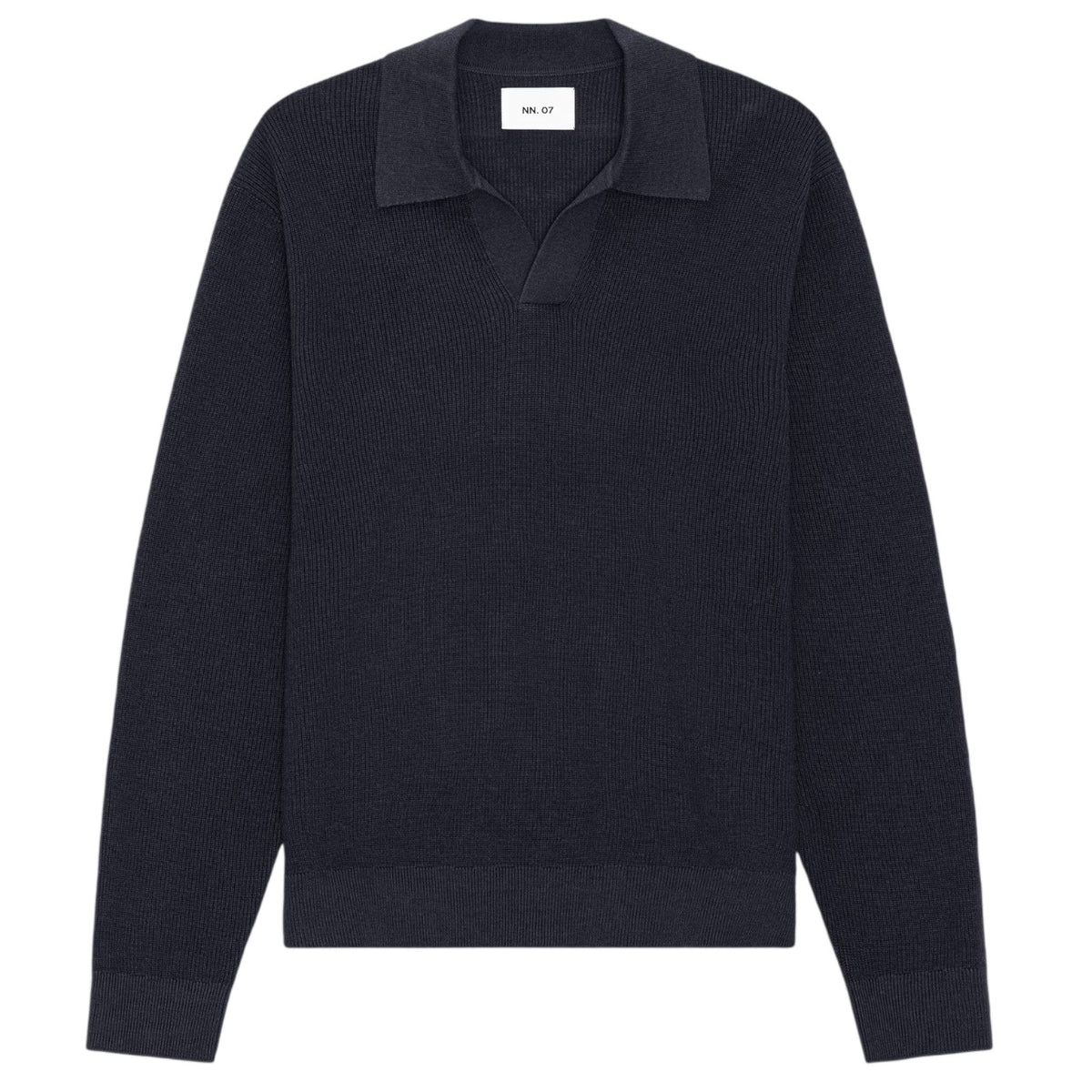 NN.07 Hope Rib Longsleeve Polo Navy