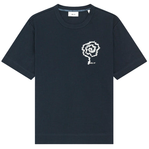 NN.07 Pedro EMB T-shirt Navy
