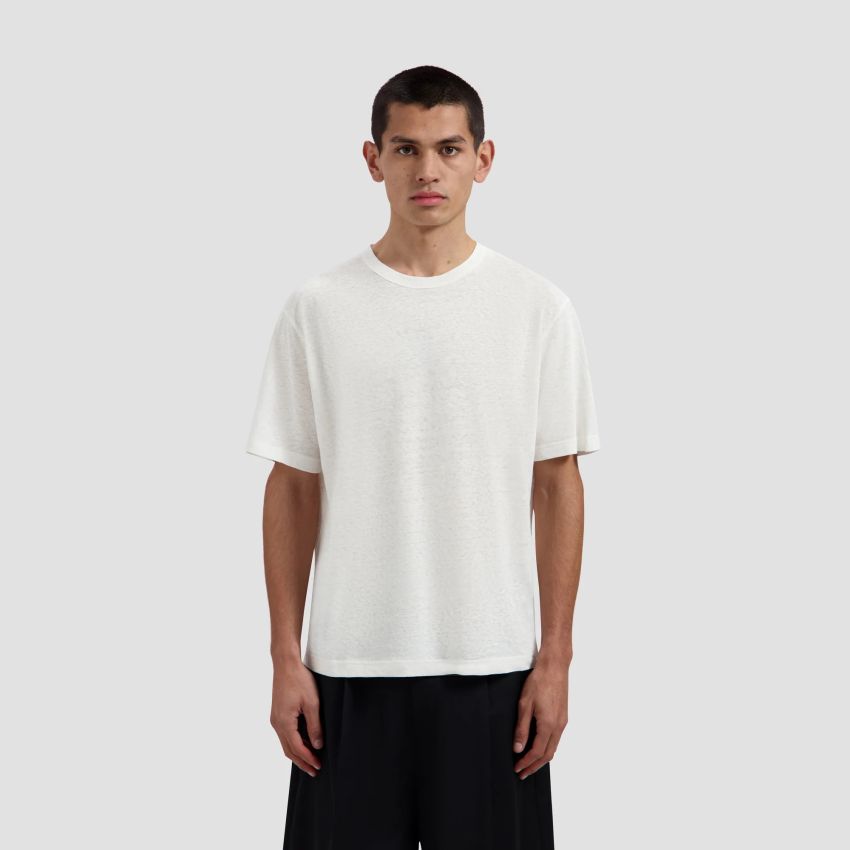 Olaf Essential Cotton Linen T-shirt Off White