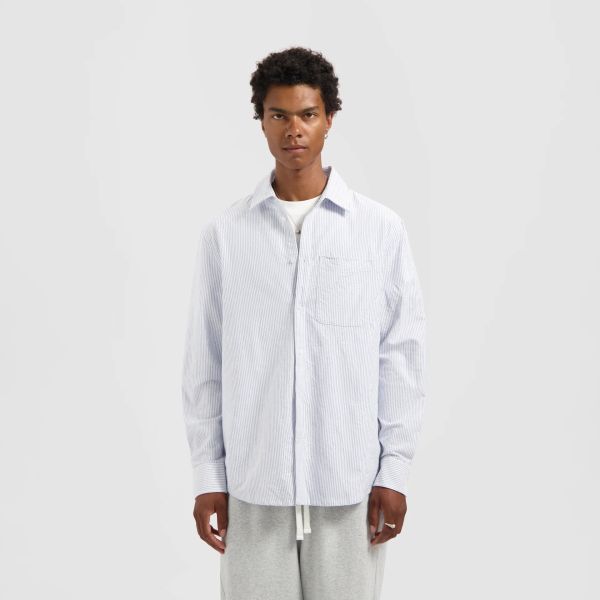 Olaf Monogram Embro Oxford Overhemd Licht Blauw