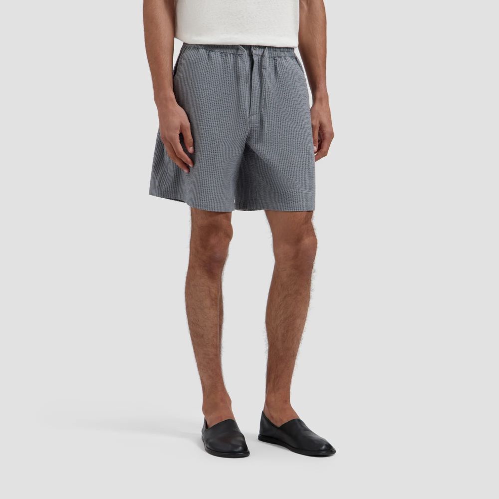 Olaf Seersucker Korte Broek Grijs