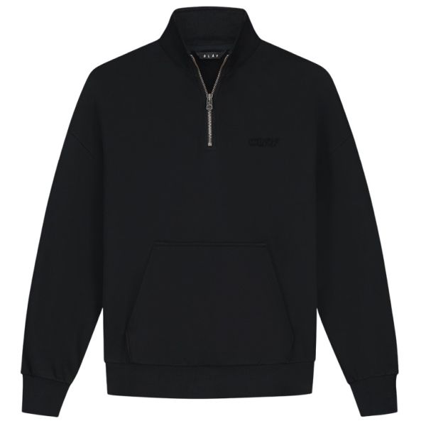 Olaf Signature Zip Mock Sweater Zwart