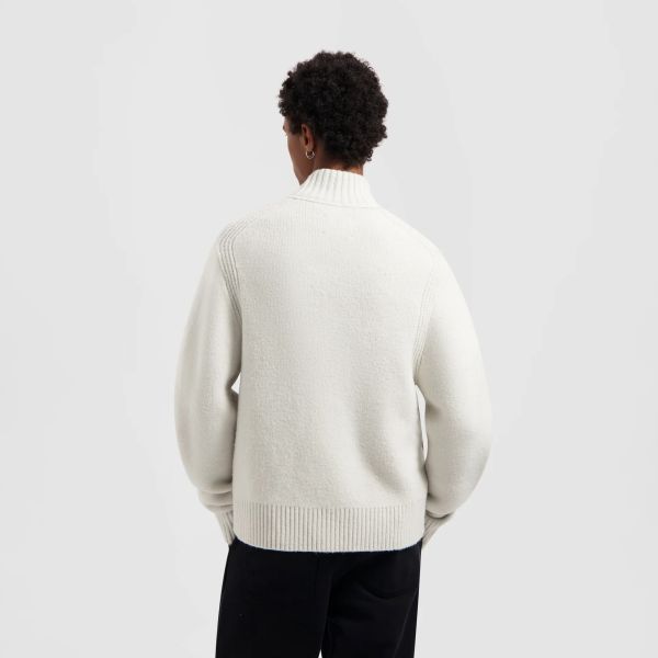 Olaf Zip Through Knitted Mock Vest Off White