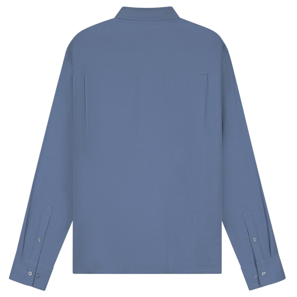 Olaf Double Face Boxy Overhemd Blauw