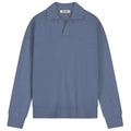 Olaf Essential Knitted Longsleeve Polo Blauw