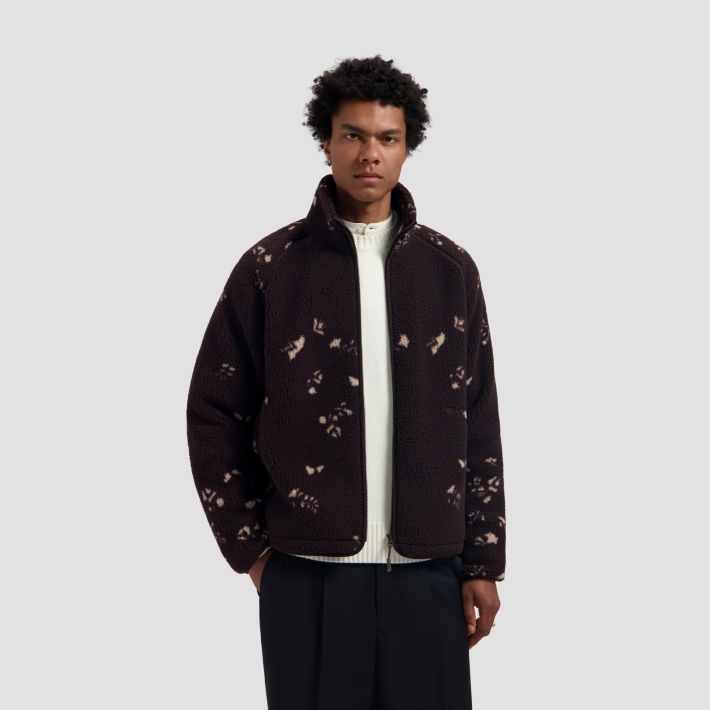 Olaf Flower AOP Fleece Jack Bruin