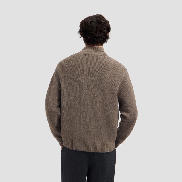 Olaf Knitted Mock Neck Sweater Bruin