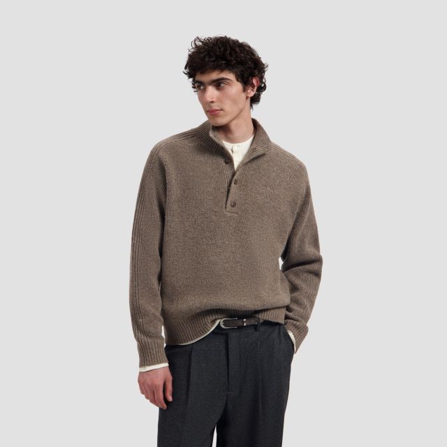 Olaf Knitted Mock Neck Sweater Bruin