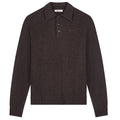 Olaf Oversized Knitted Longsleeve Polo Bruin