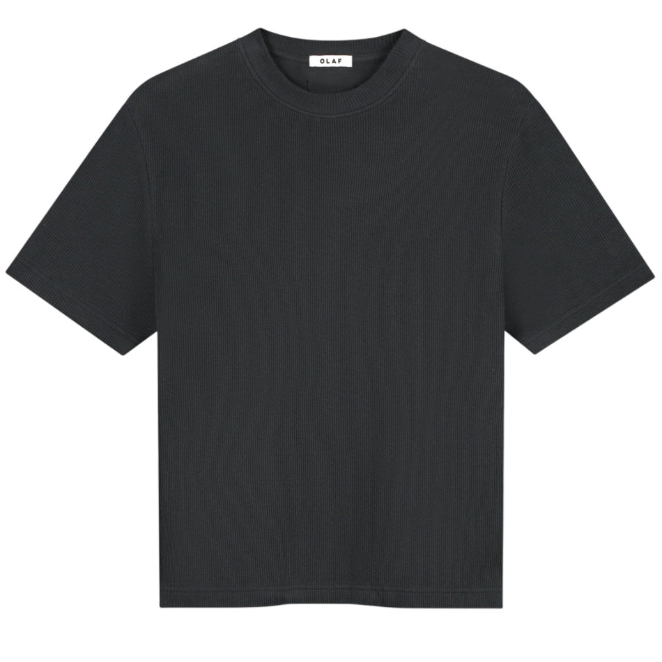 Olaf Ribbed T-shirt Antraciet