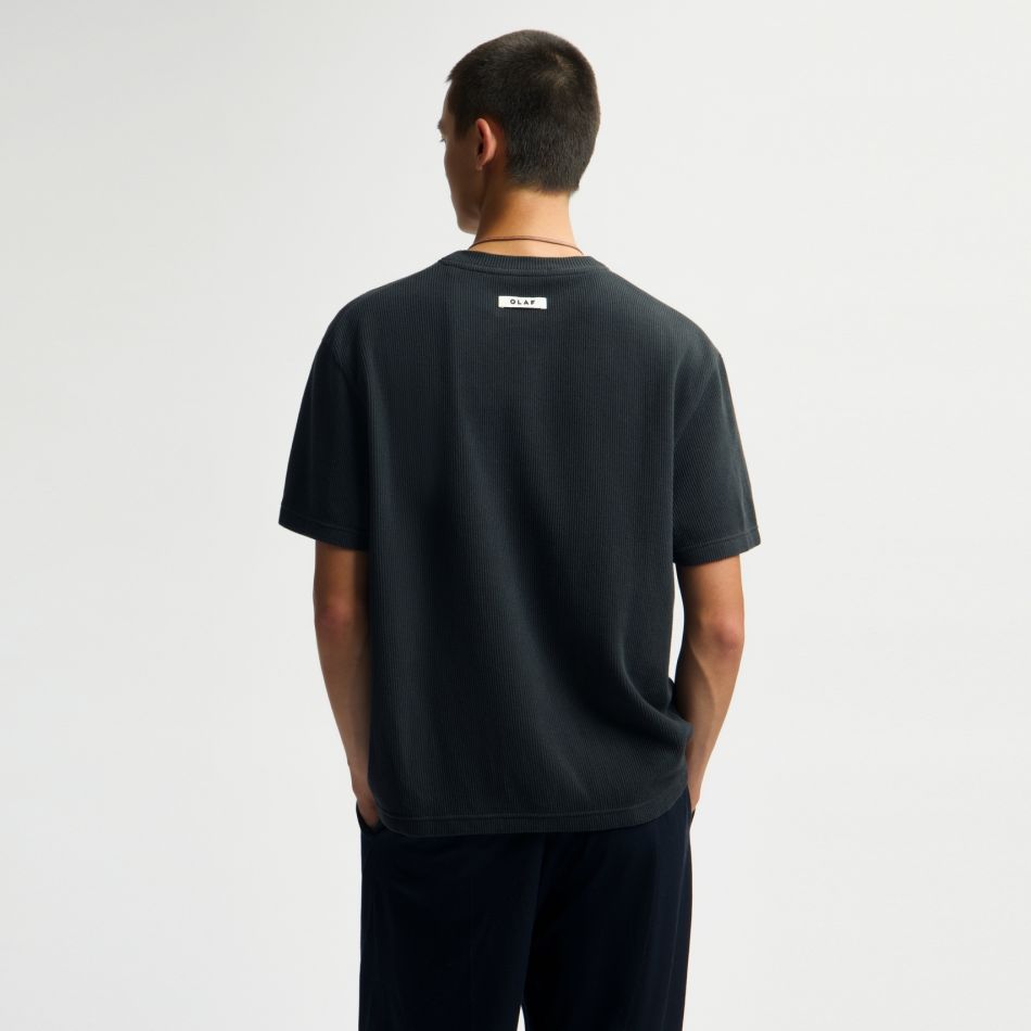 Olaf Ribbed T-shirt Antraciet