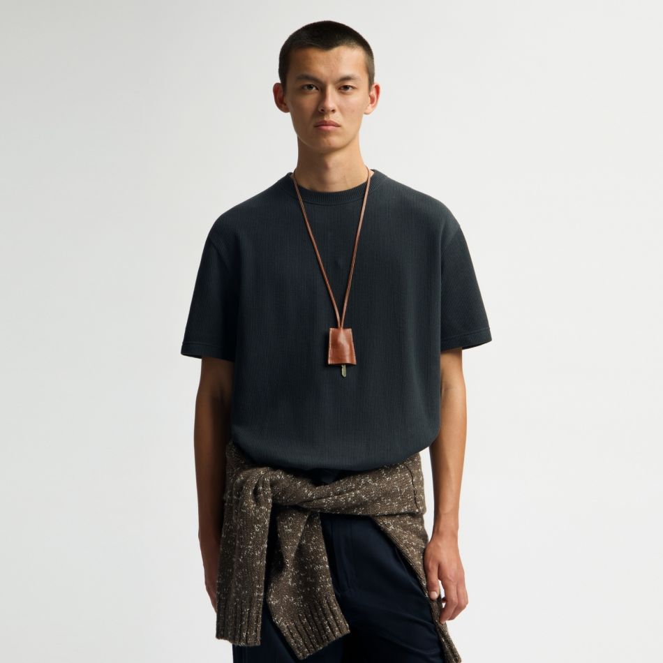 Olaf Ribbed T-shirt Antraciet
