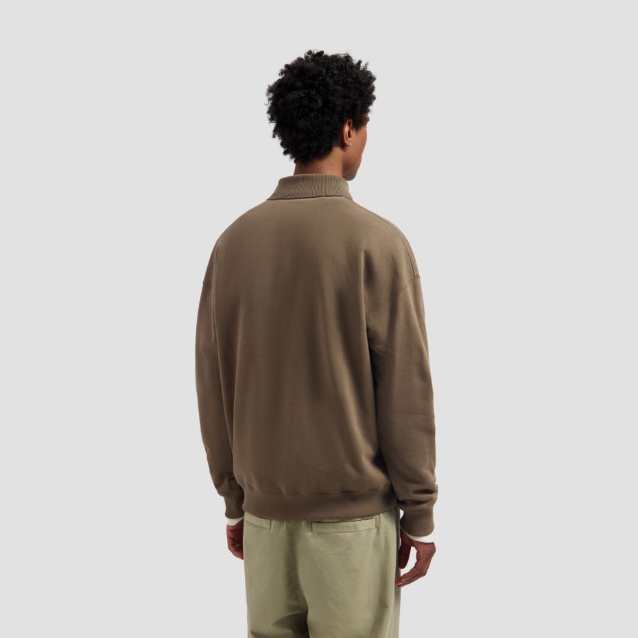 Olaf Signature Oversized Longsleeve Polo Bruin