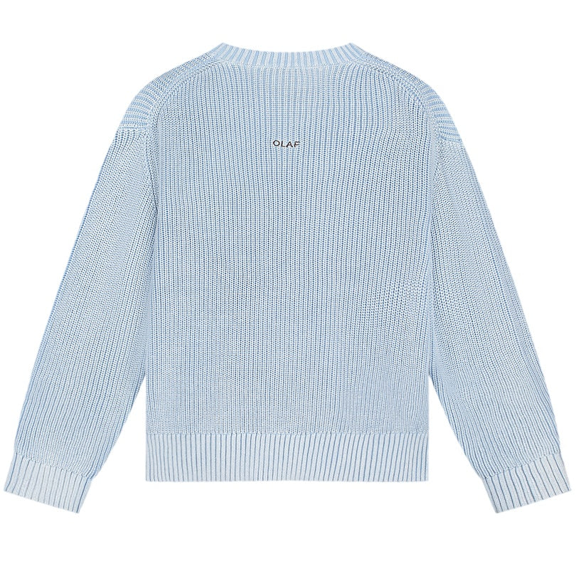 Olaf Washed Knitted Essential Sweater Licht Blauw