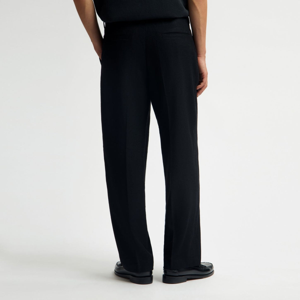 Olaf Wool Barrel Leg Broek Zwart