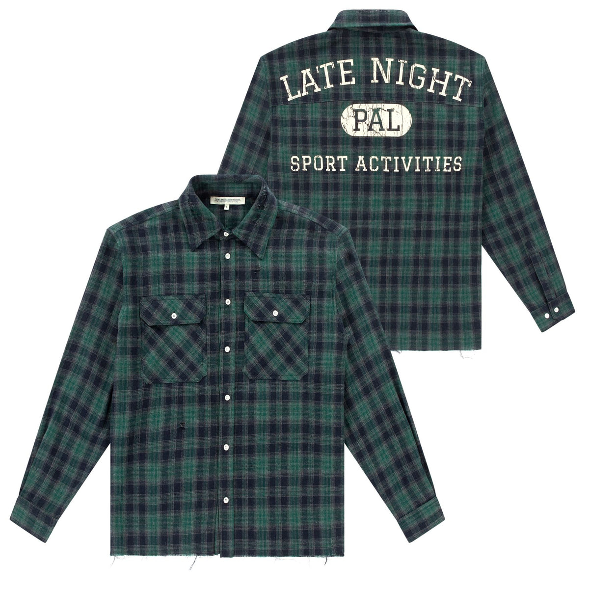 PAL Sporting Goods Late Night Sport Flannel Overhemd Navy/Donker Groen