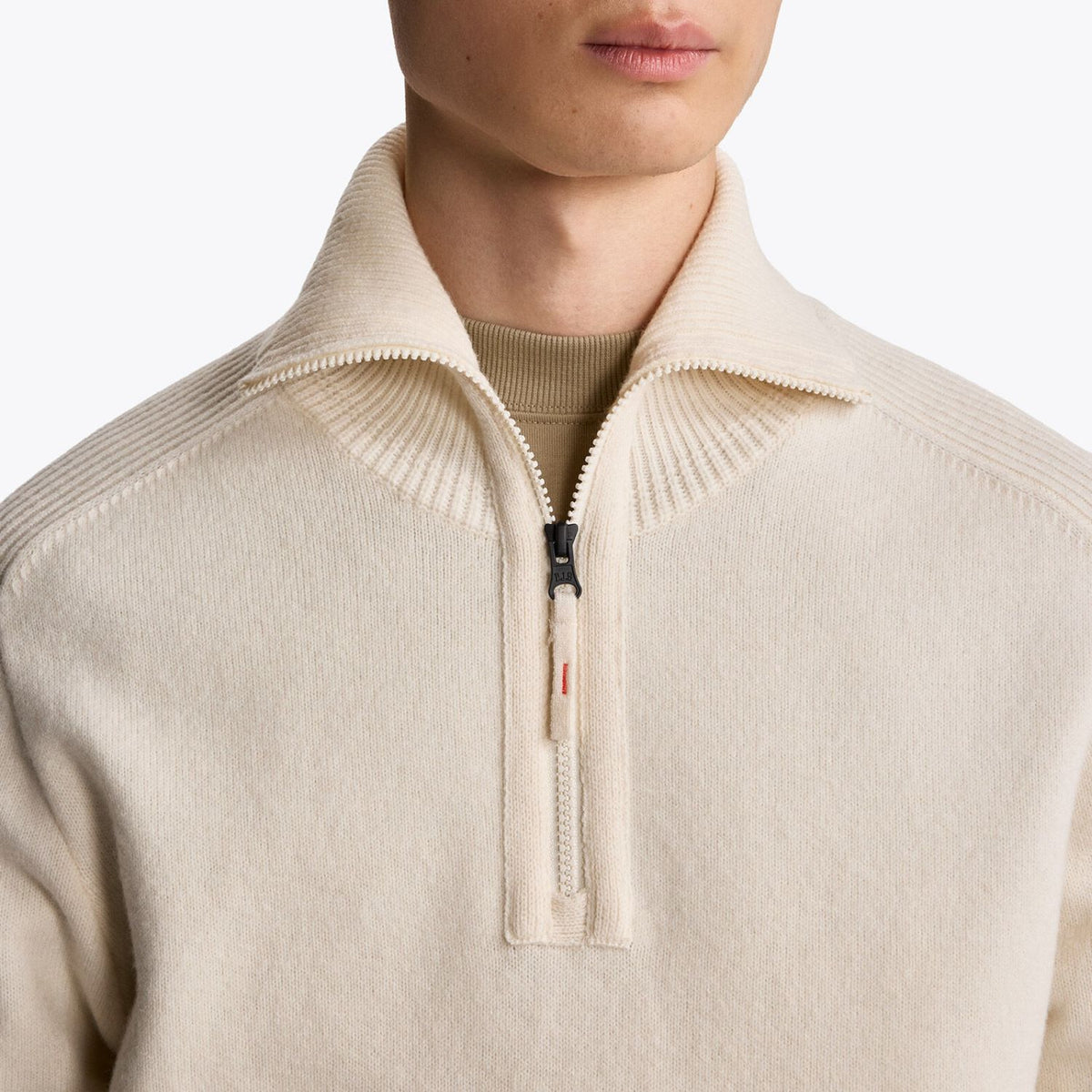 Parajumpers Caldonazzo Knitted Half Zip Sweater Off White