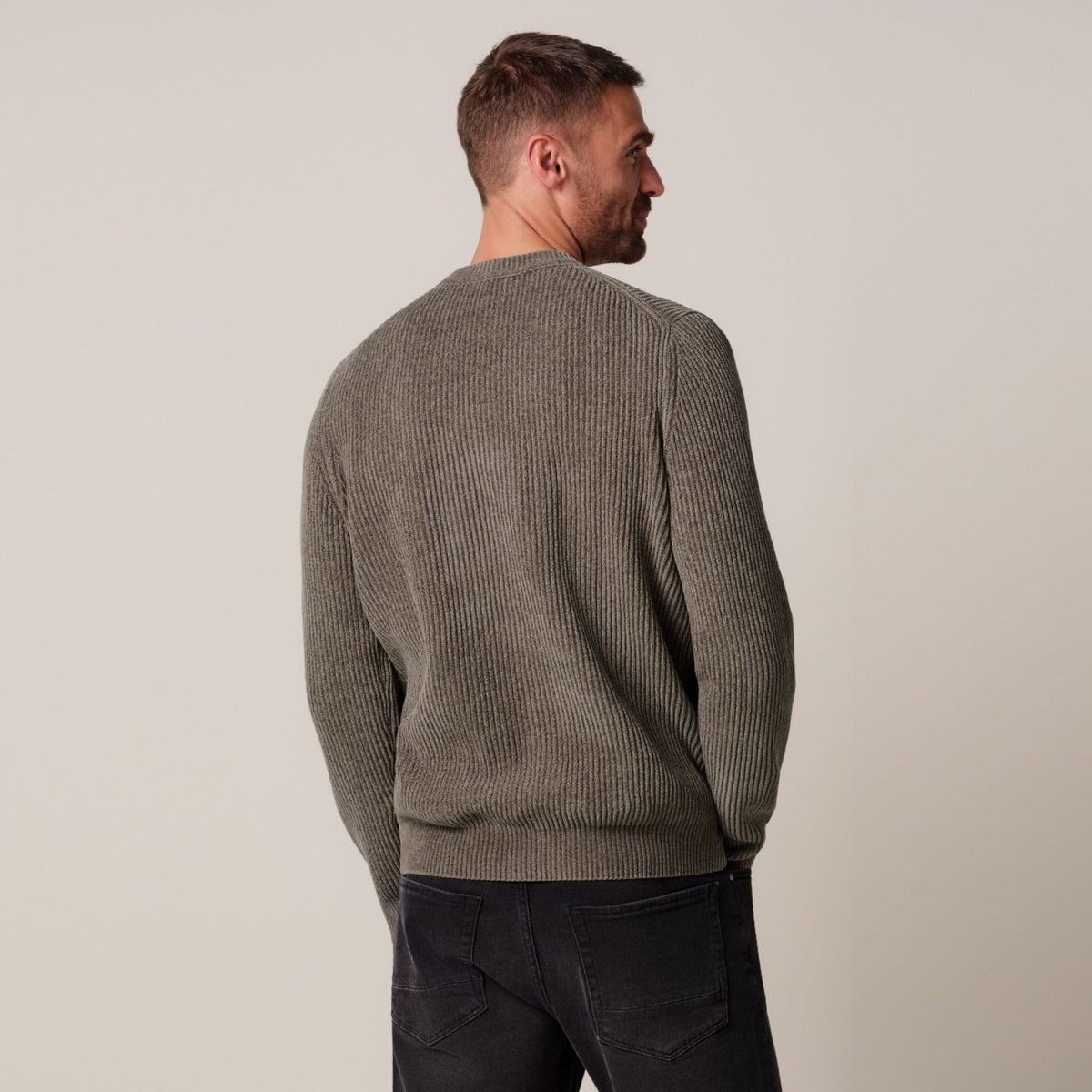 Profuomo Chenille Knitted Sweater Bruin