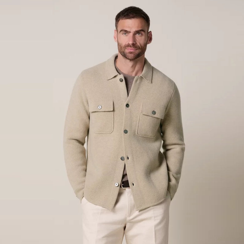 Profuomo Full Button Overshirt Beige