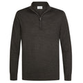 Profuomo Knitted Half Zip Sweater Donker Bruin