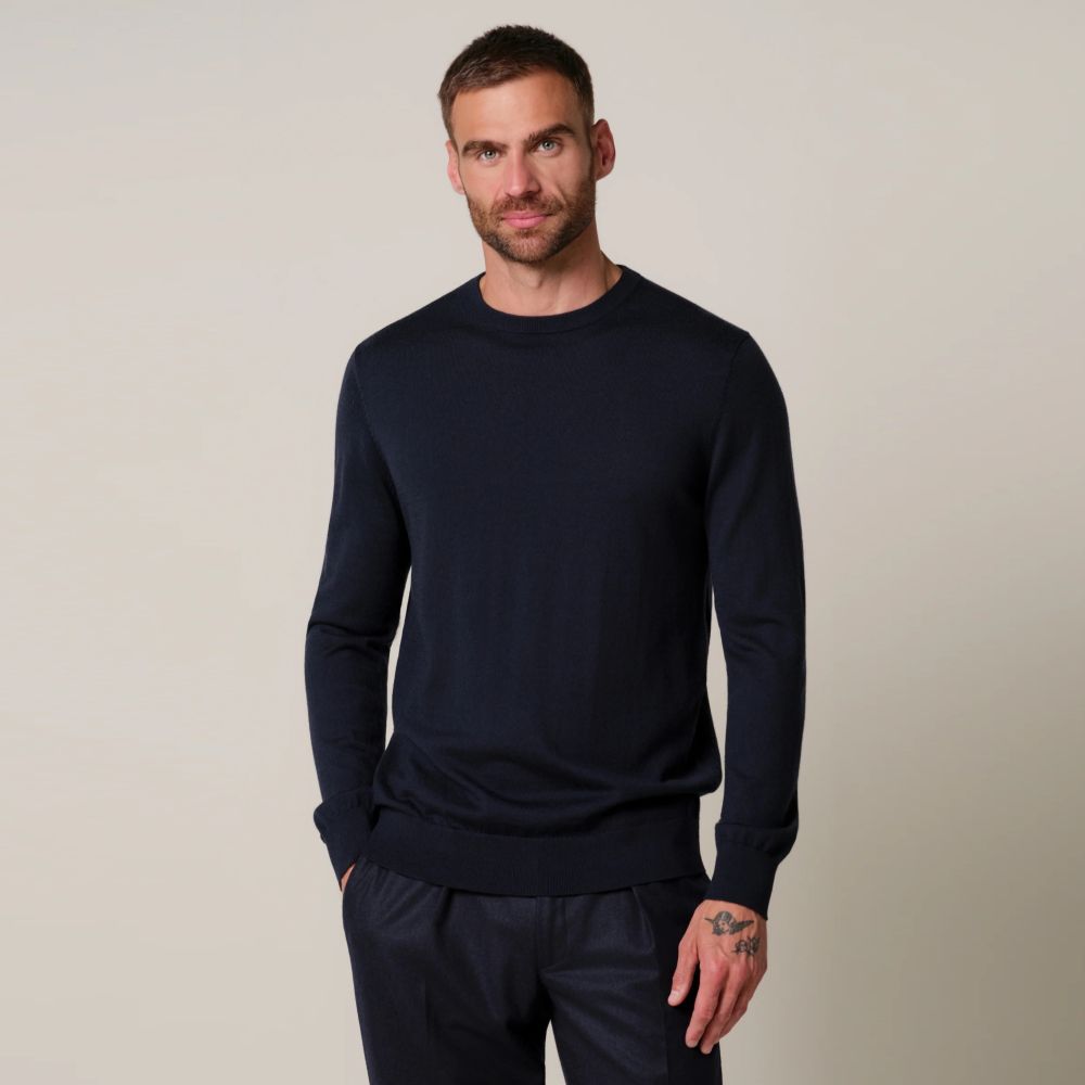 Profuomo Knitted Pullover Sweater Navy