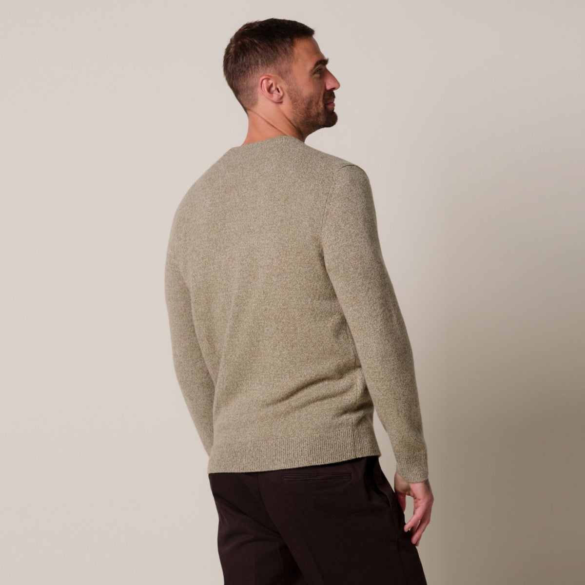 Profuomo Knitted Two-Tone Sweater Beige