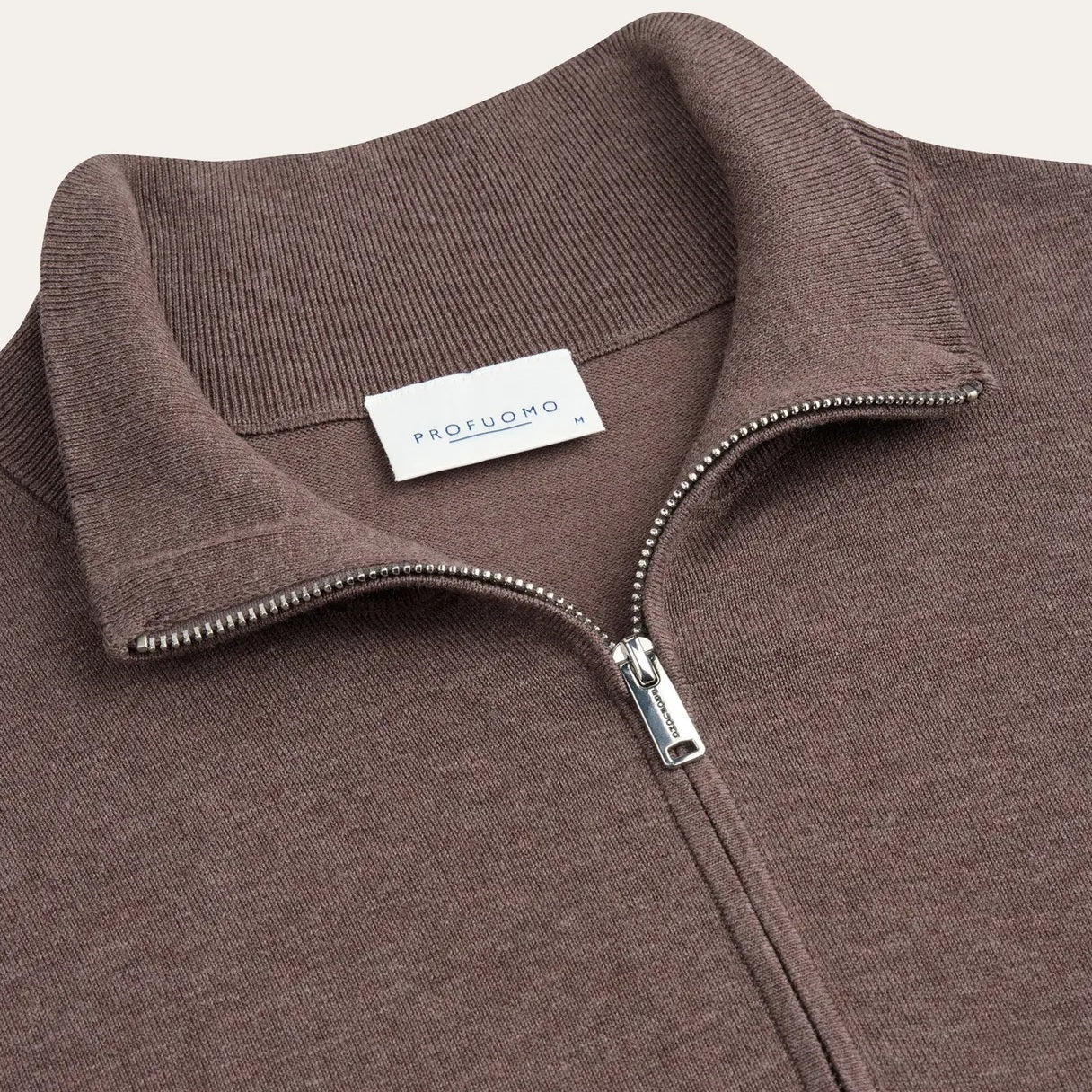 Profuomo Luxury Half Zip Sweater Bruin