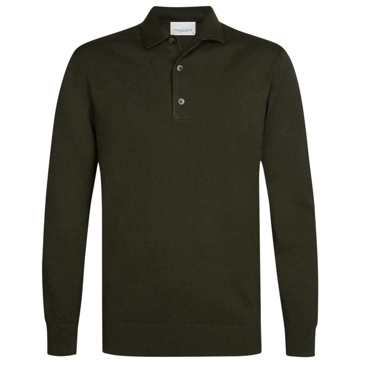Profuomo Luxury Longsleeve Polo Donker Groen