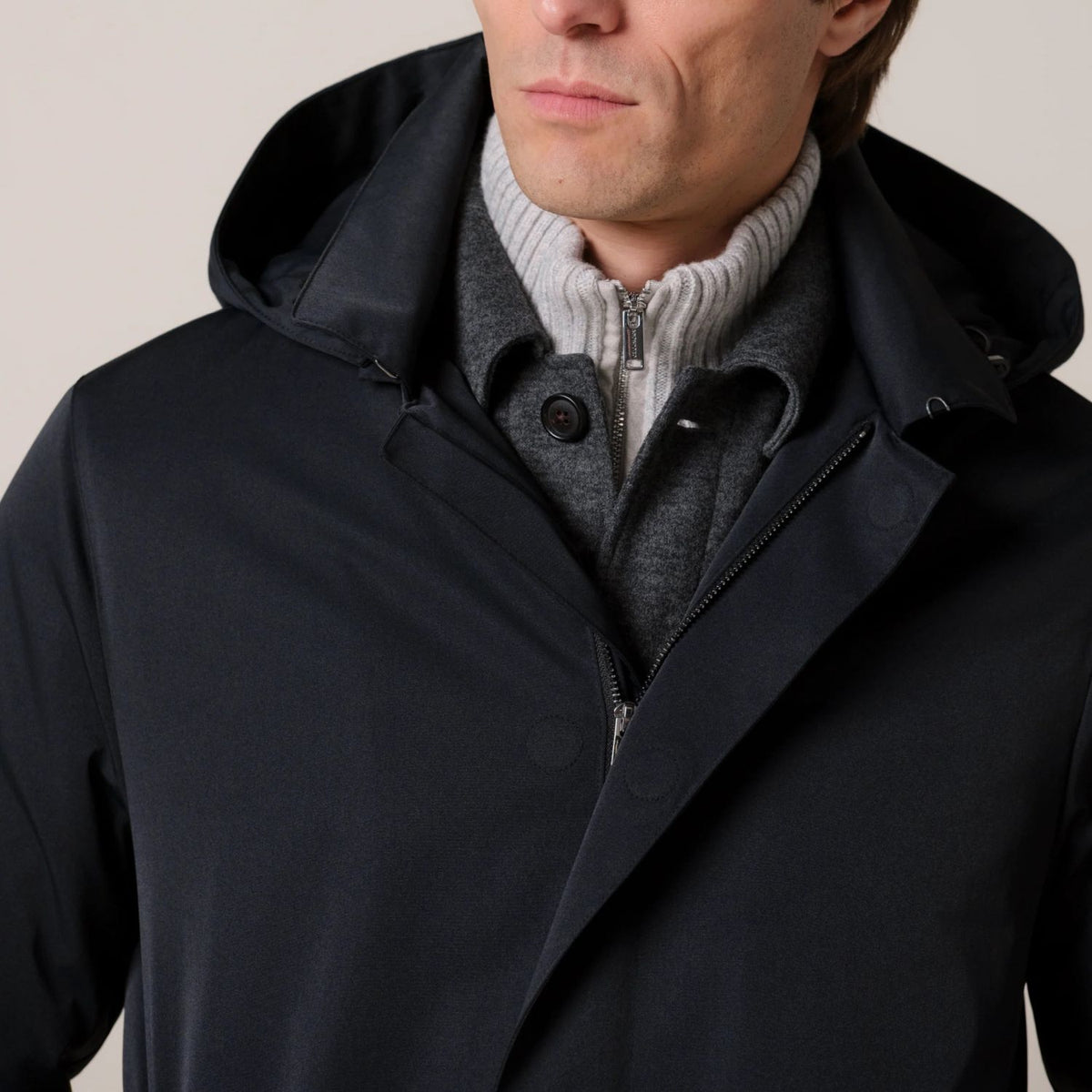 Profuomo Magnet Rain Coat Zwart