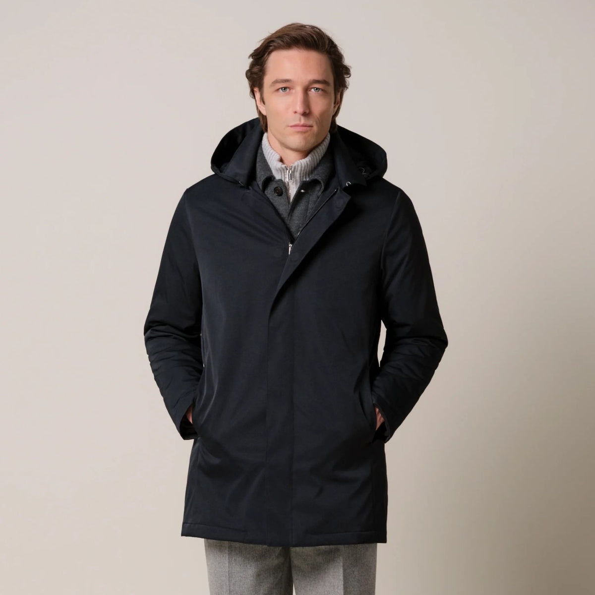 Profuomo Magnet Rain Coat Zwart