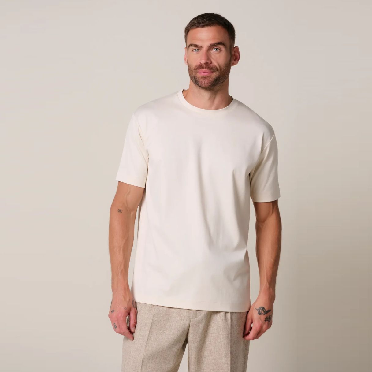 Profuomo Pima Cotton T-shirt Off White