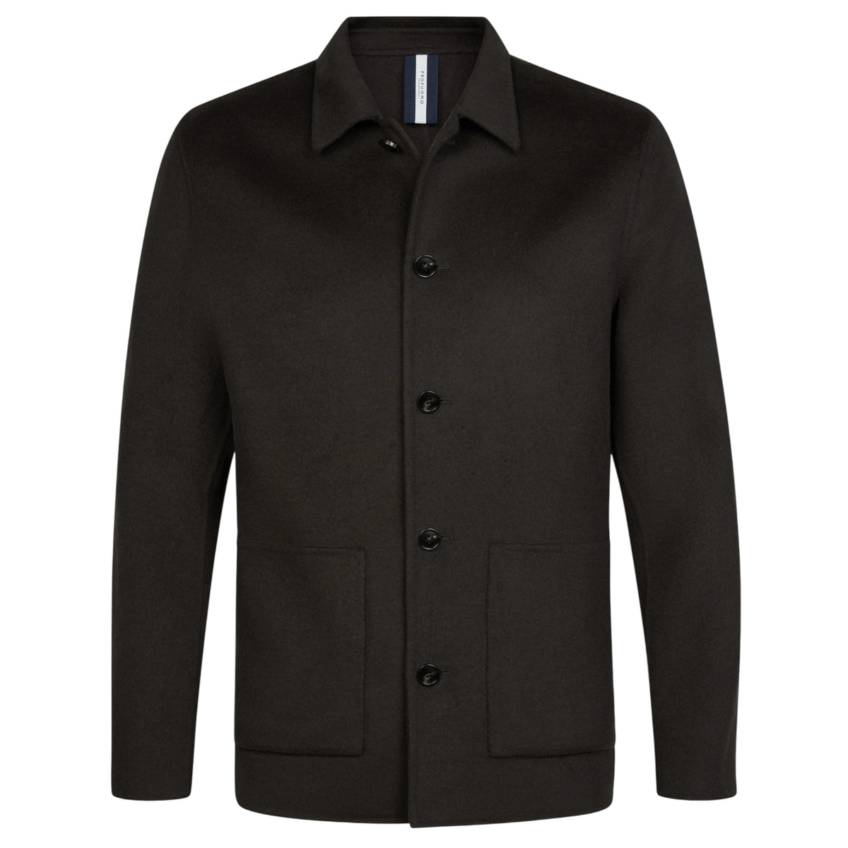 Profuomo Single Layer Wool Overshirt Donker Bruin