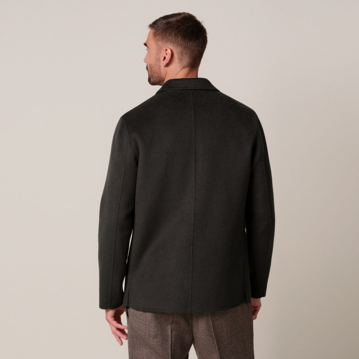 Profuomo Single Layer Wool Overshirt Donker Bruin