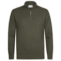 Profuomo Structured Half Zip Sweater Donker Groen