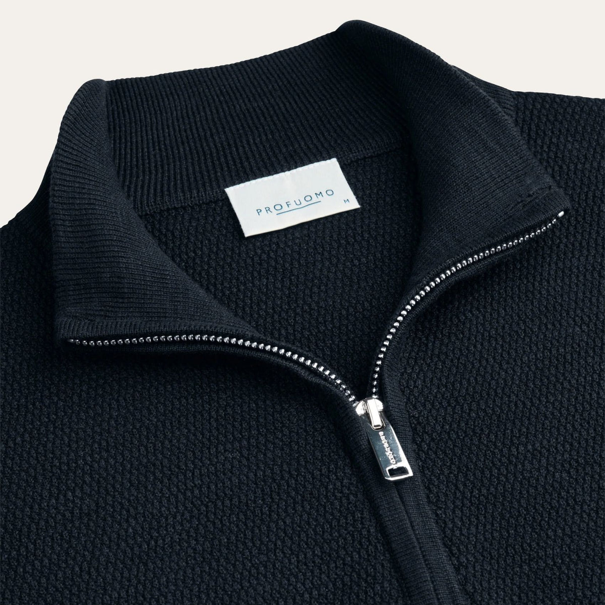 Profuomo Structured Half Zip Sweater Navy