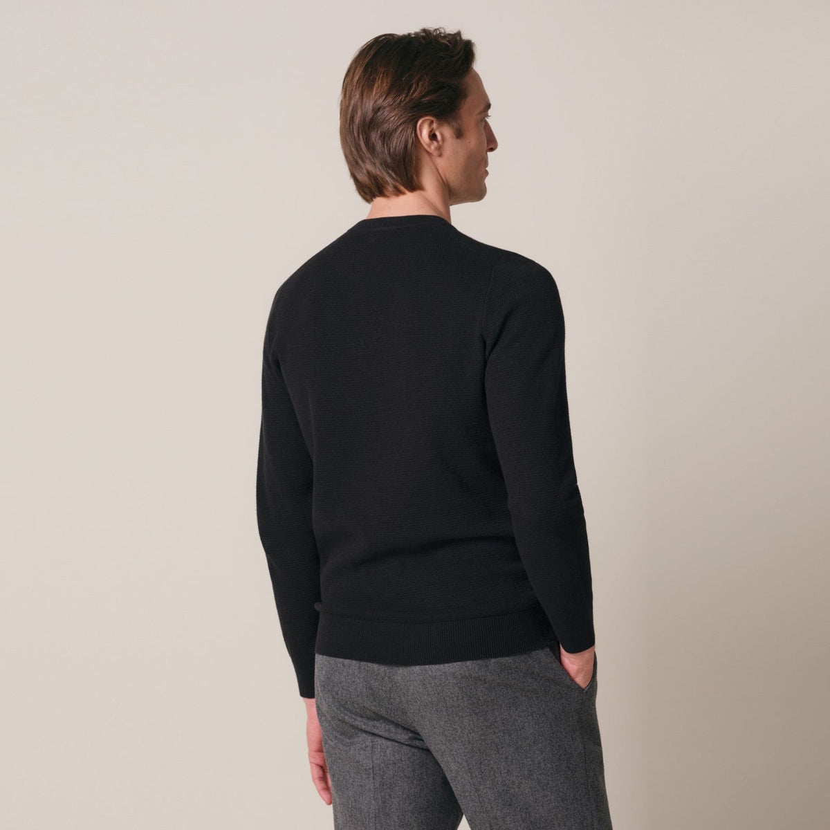 Profuomo Structured Sweater Zwart