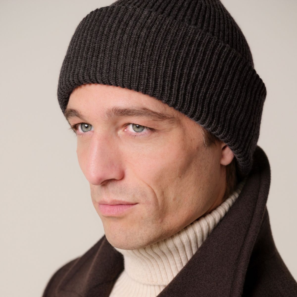 Profuomo Wool Muts Donker Bruin