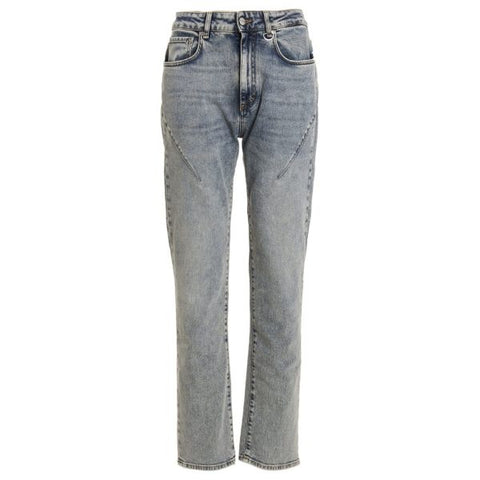 Represent Front Stitch Baggy Jeans Worn Blue