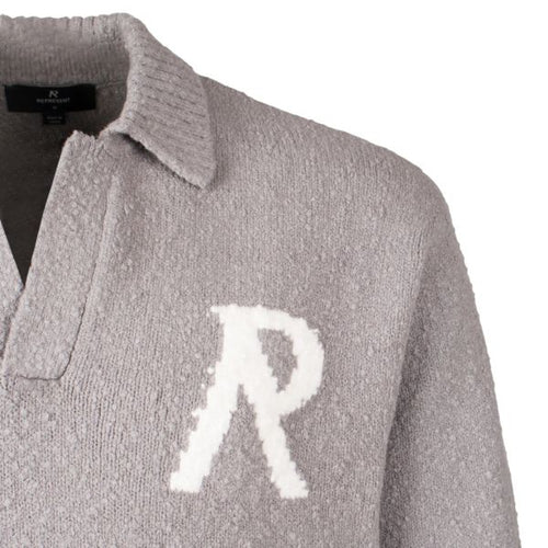 Represent Knitted Boucle Longsleeve Polo Grijs