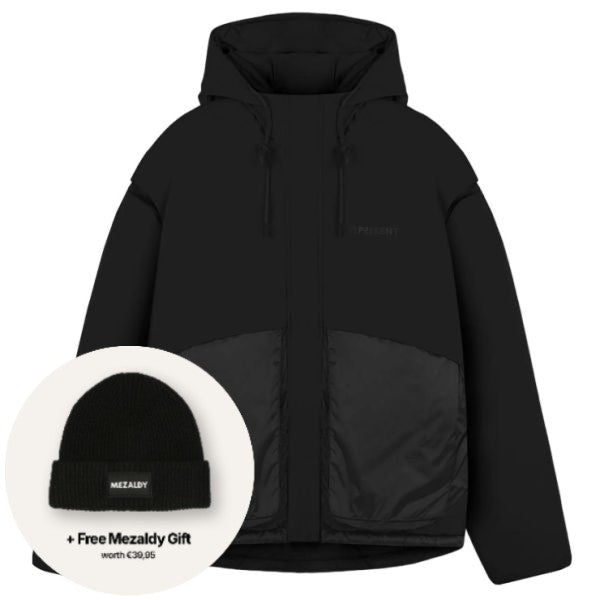 Represent Layered Puffer Zwart