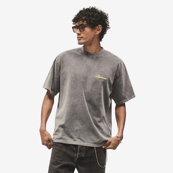Represent Script Logo T-shirt Antraciet