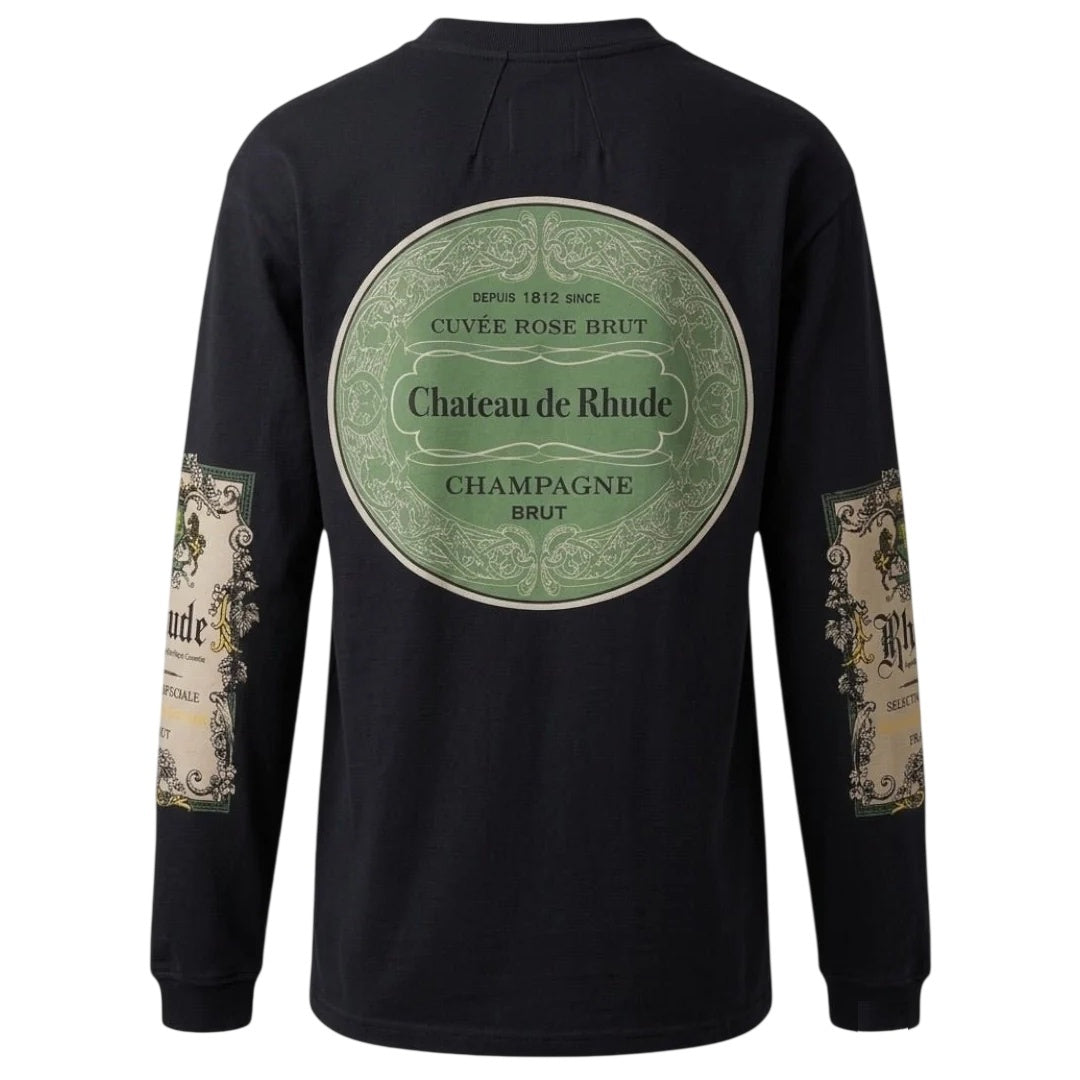 Rhude Bordeaux Reserve Longsleeve T-shirt Zwart