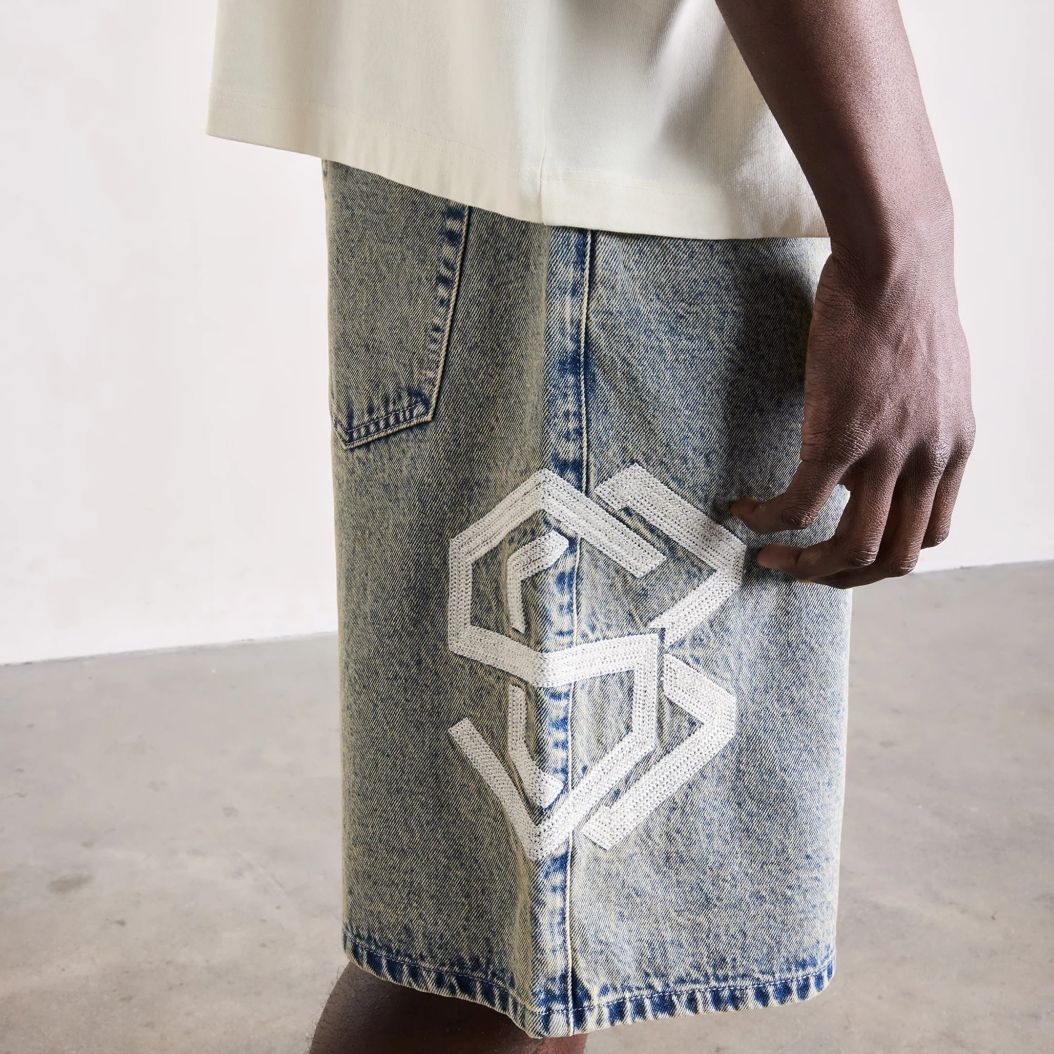 Saint Blanc Washed Denim Korte Broek Blauw