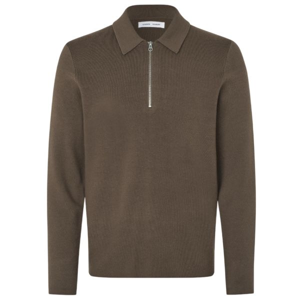 Samsøe Samsøe Guna Half Zip Sweater Bruin