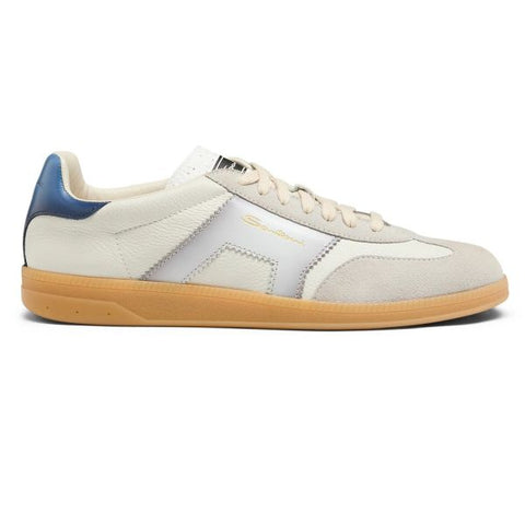 Santoni Double Buckle Signature Olympic Sneaker Wit/Grijs/Blauw