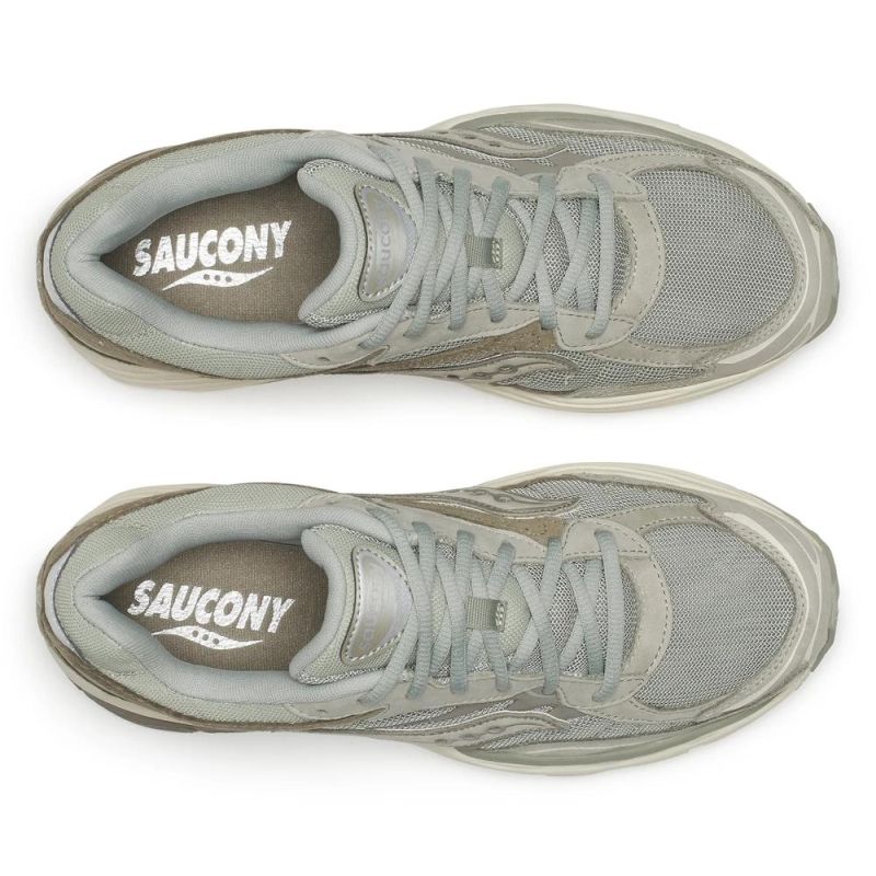 Saucony Progrid Omni 9 Suede Sneaker Grijs/Groen