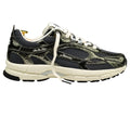 The Mercer Brand The Re-Run Cracked Sneaker Donker Groen