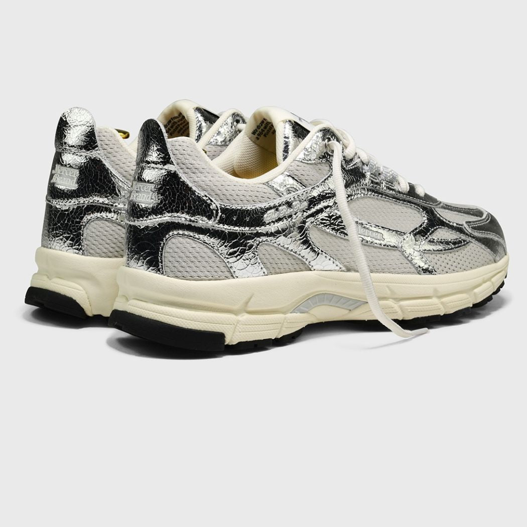 The Mercer Brand The Re-Run Cracked Sneaker Zilver