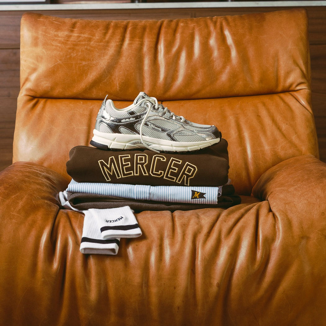 The Mercer Brand The Re-Run Cracked Sneaker Zilver